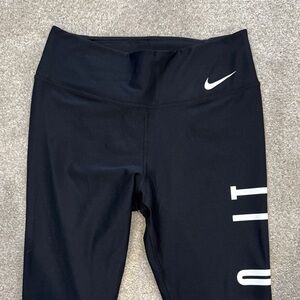 Nike Women’s Black Leggings with White Logo